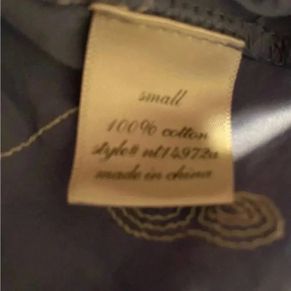 Aina Be Women’s Embroidered Boho Top 100% Cotton 3/4 Sleeve Slate Blue Small EUC - Picture 6 of 11